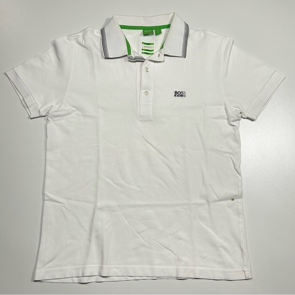 Hugo Boss Other - Hugo Boss Paddy Pro Golf Polo Piqué White Green Trim Small